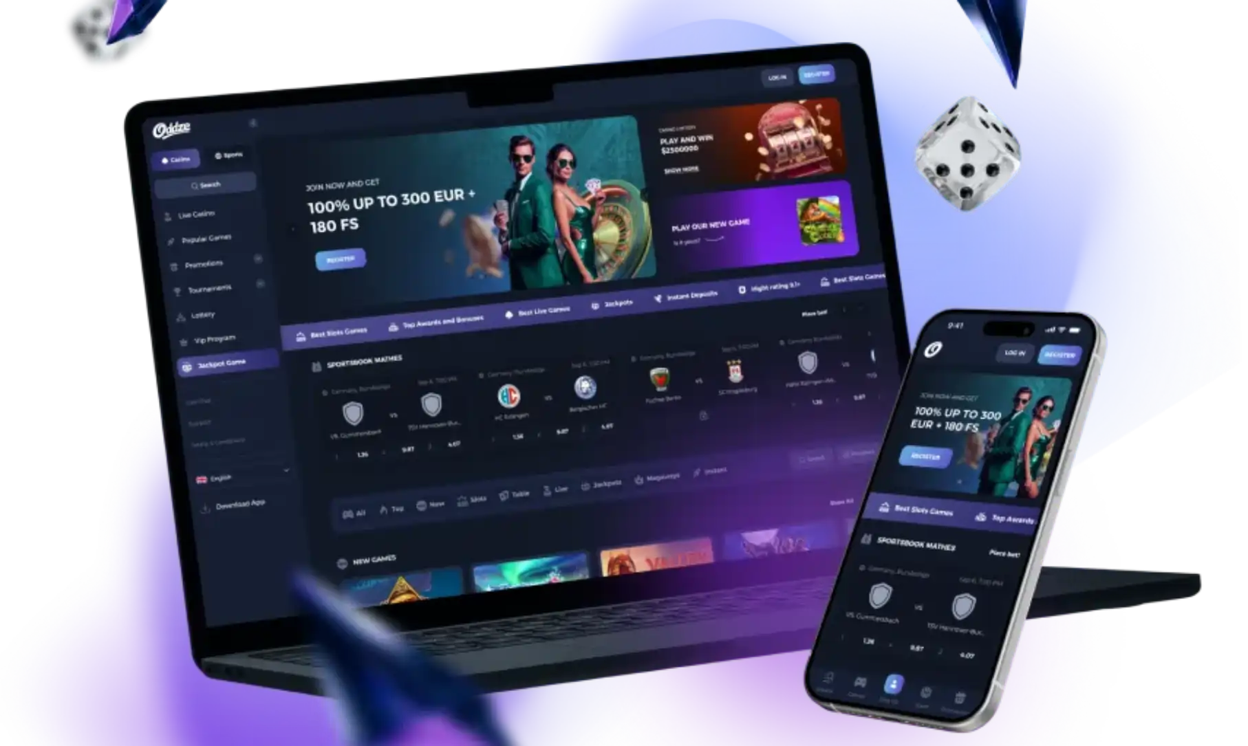 Oddze Casino App-Screenshot